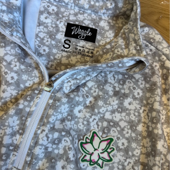 Waggle Gray Floral Men's Golf Long Sleeve - Picture 2 of 4